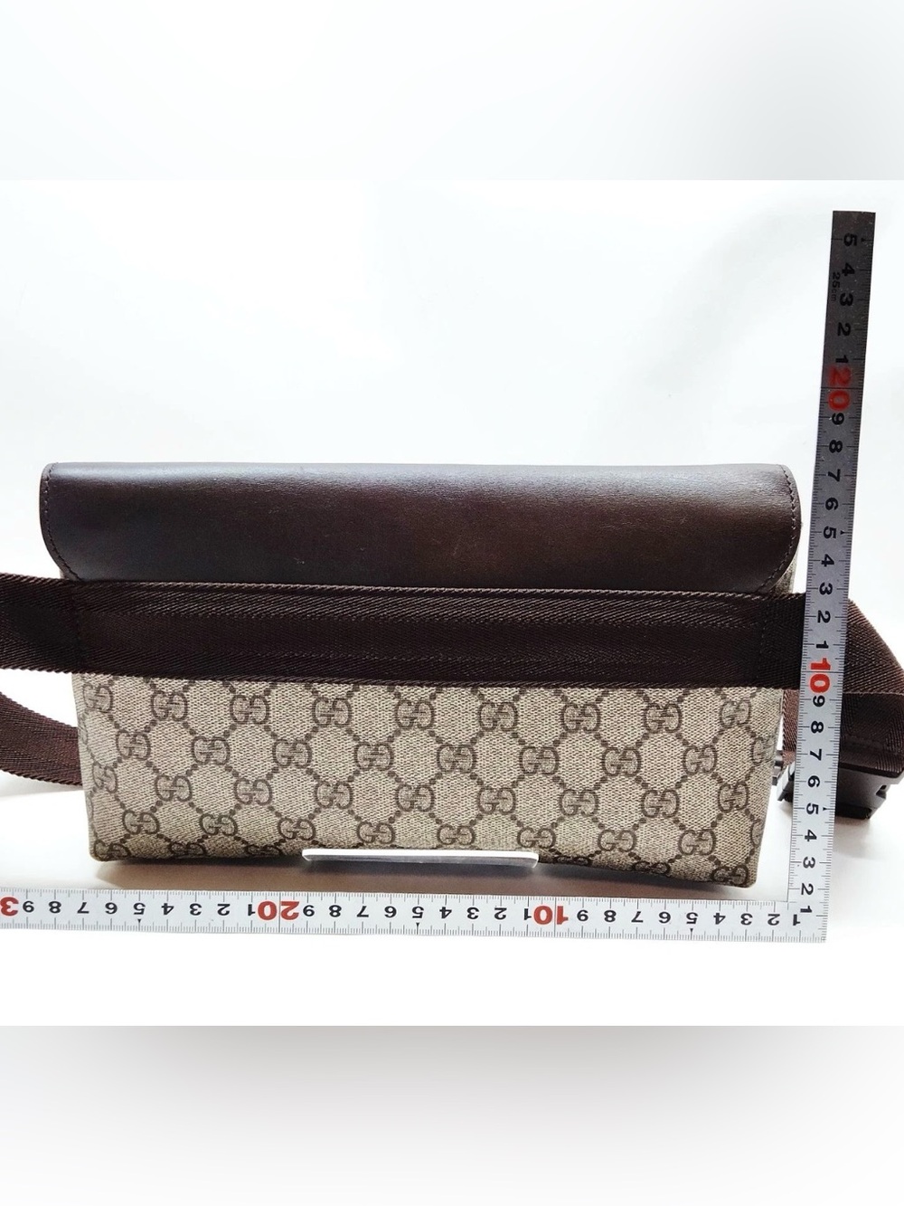 Gucci Brown Leather & GG PVC waist Bag - Picture 11 of 12